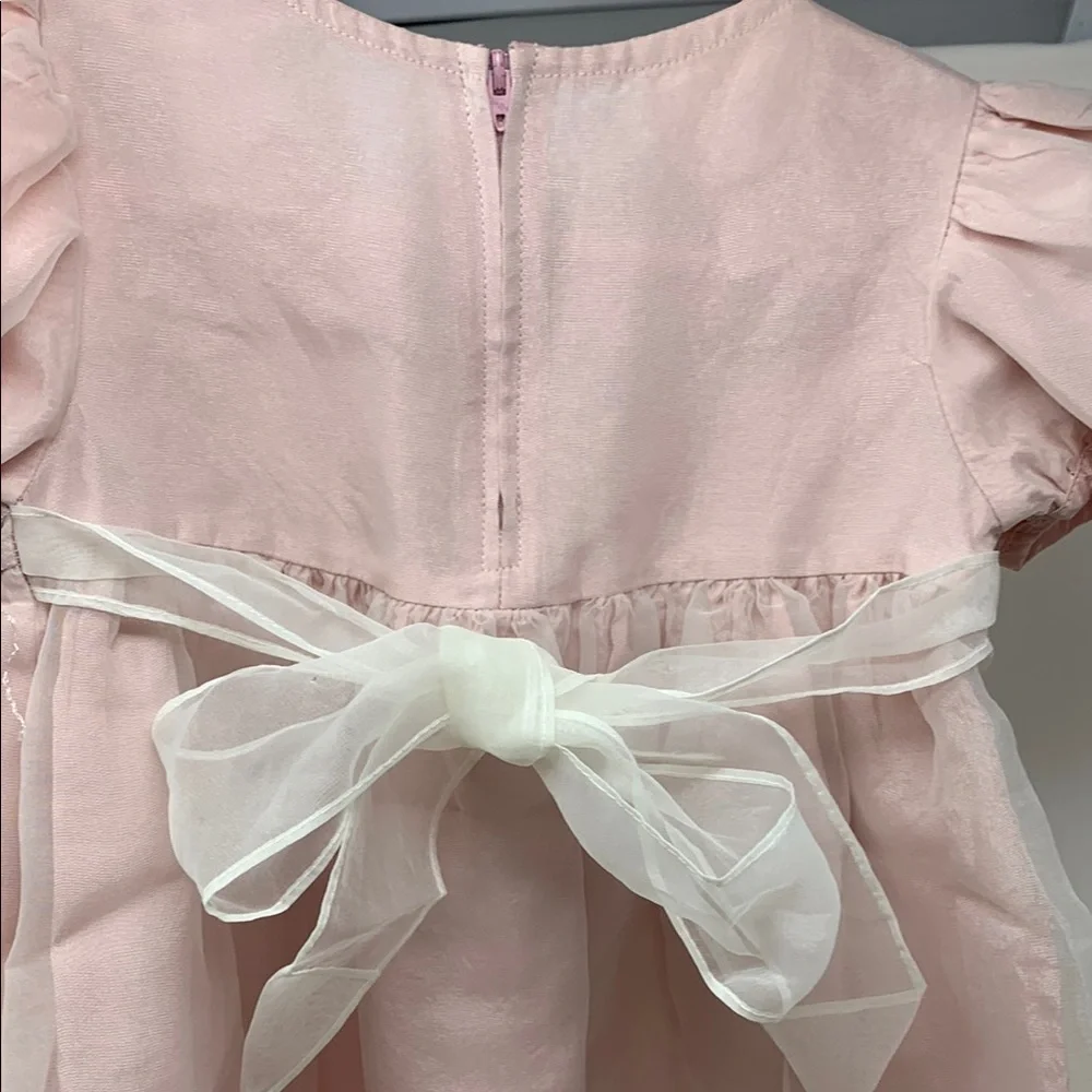 Pink Lace Heart Dress with Floral Accents - Picture 8 of 9